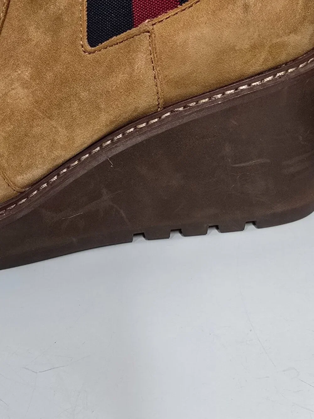 Cecelia New York Gemma Womens 8.5 Slip‎ On Wedge Boots Nutella Suede Bootie